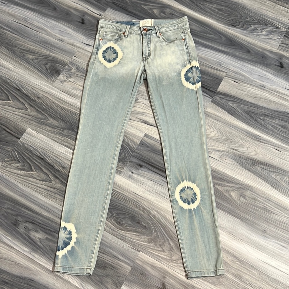 RACHEL Rachel Roy Denim Skinny Tie Dye light Wash Jeans